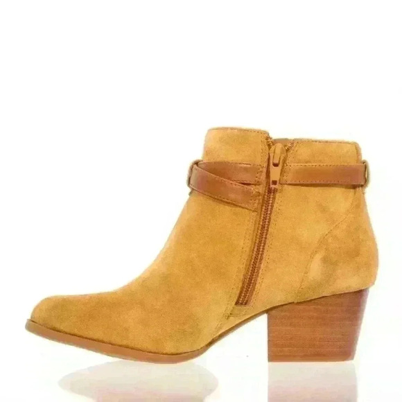 Alex Marie Laylynn Chestnut Suede Banded Strap Detail Boots Booties, $99 - Picture 2 of 7